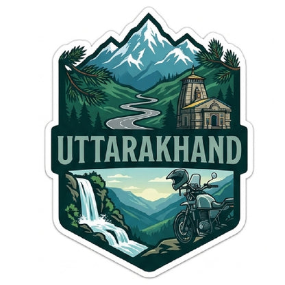 Uttarakhand 3D Vinyl Sticker Waterproof Decals for Motorcycle, Helmet & Laptop | Edgy Aesthetic Stickers for Bikes and cars