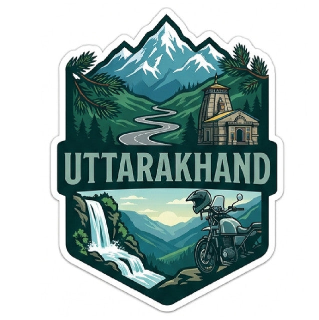 Uttarakhand 3D Vinyl Sticker Waterproof Decals for Motorcycle, Helmet & Laptop | Edgy Aesthetic Stickers for Bikes and cars