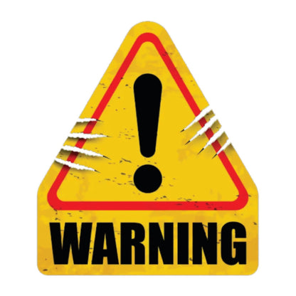 Warning 3D Vinyl Sticker Waterproof Decals for Motorcycle, Helmet & Laptop | Edgy Aesthetic Stickers for Bikes and cars