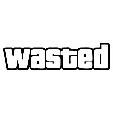 Wasted Text White Sticker