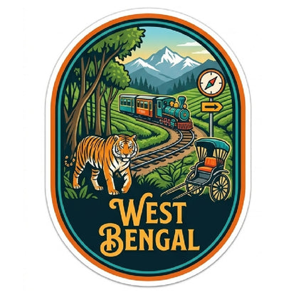 West-Bengal 3D Vinyl Sticker Waterproof Decals for Motorcycle, Helmet & Laptop | Edgy Aesthetic Stickers for Bikes and cars