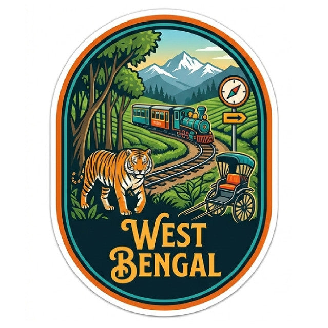 West-Bengal 3D Vinyl Sticker Waterproof Decals for Motorcycle, Helmet & Laptop | Edgy Aesthetic Stickers for Bikes and cars