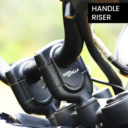 Adjustable Aluminium Handle Riser for Guerrilla Motorbike | Height Riser Clamp for Enhanced Comfort and Control-Black - Moto Genius