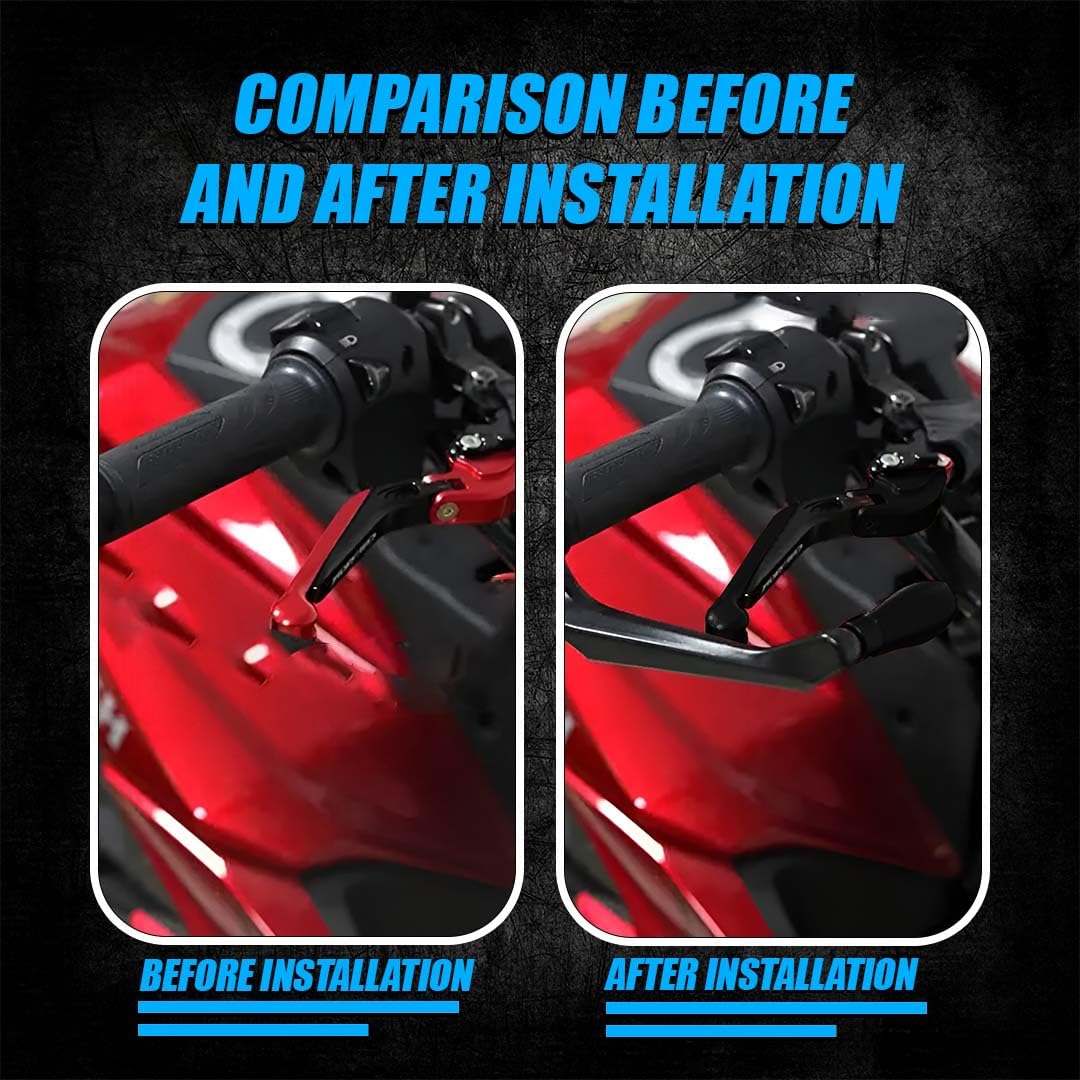 Adjustable CNC Brake Clutch Lever Protector Guard for Motorcycles & Bikes | Universal Fit, Durable Aluminum, Lever Protection, Minimalist Design-Black - Moto Genius