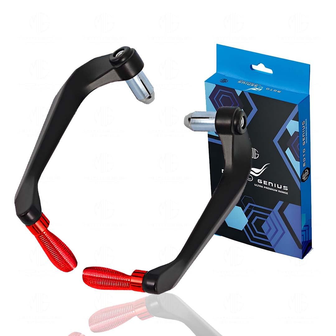 Adjustable CNC Brake Clutch Lever Protector Guard for Motorcycles & Bikes | Universal Fit, Durable Aluminum, Lever Protection, Minimalist Design-Red - Moto Genius