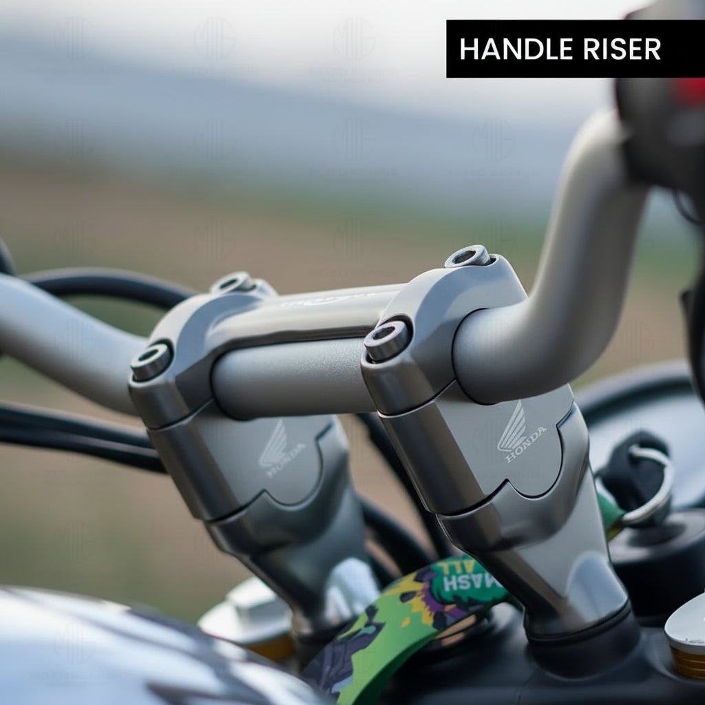 Adjustable Handle Riser for Honda CB Motorbike | Enhances Comfort and Control | Height Riser Clamp Compatible with Honda CB 350 / RS350 / Hornet Motorbike-Silver - Moto Genius