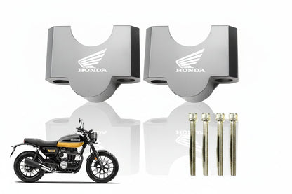 Adjustable Handle Riser for Honda CB Motorbike | Enhances Comfort and Control | Height Riser Clamp Compatible with Honda CB 350 / RS350 / Hornet Motorbike-Silver - Moto Genius