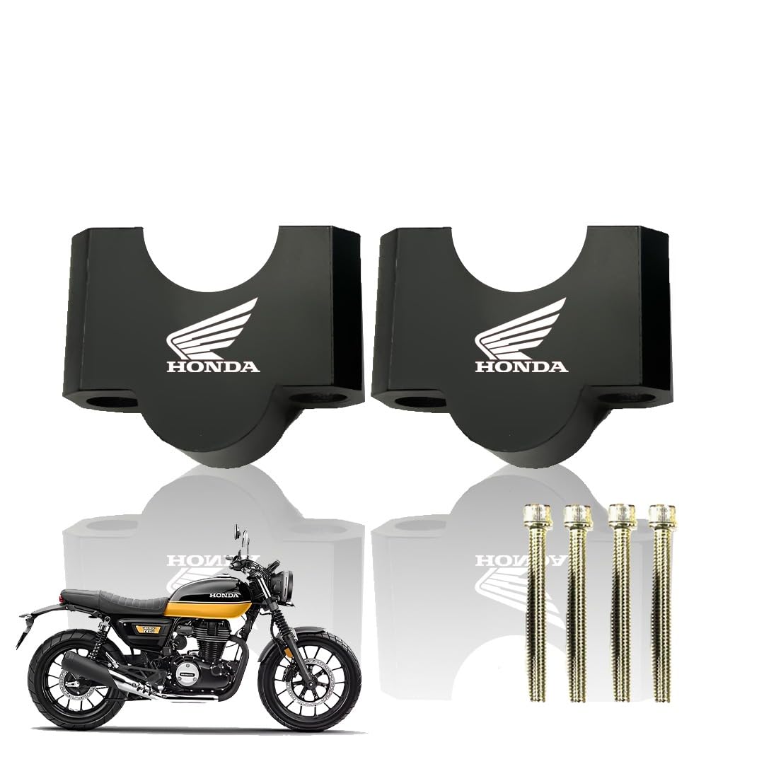 Adjustable Handle Riser for Honda CB Motorbike | Enhances Comfort and Control | Height Riser Clamp Compatible with Honda CB 350 / RS350 / Hornet Motorbike-Black - Moto Genius