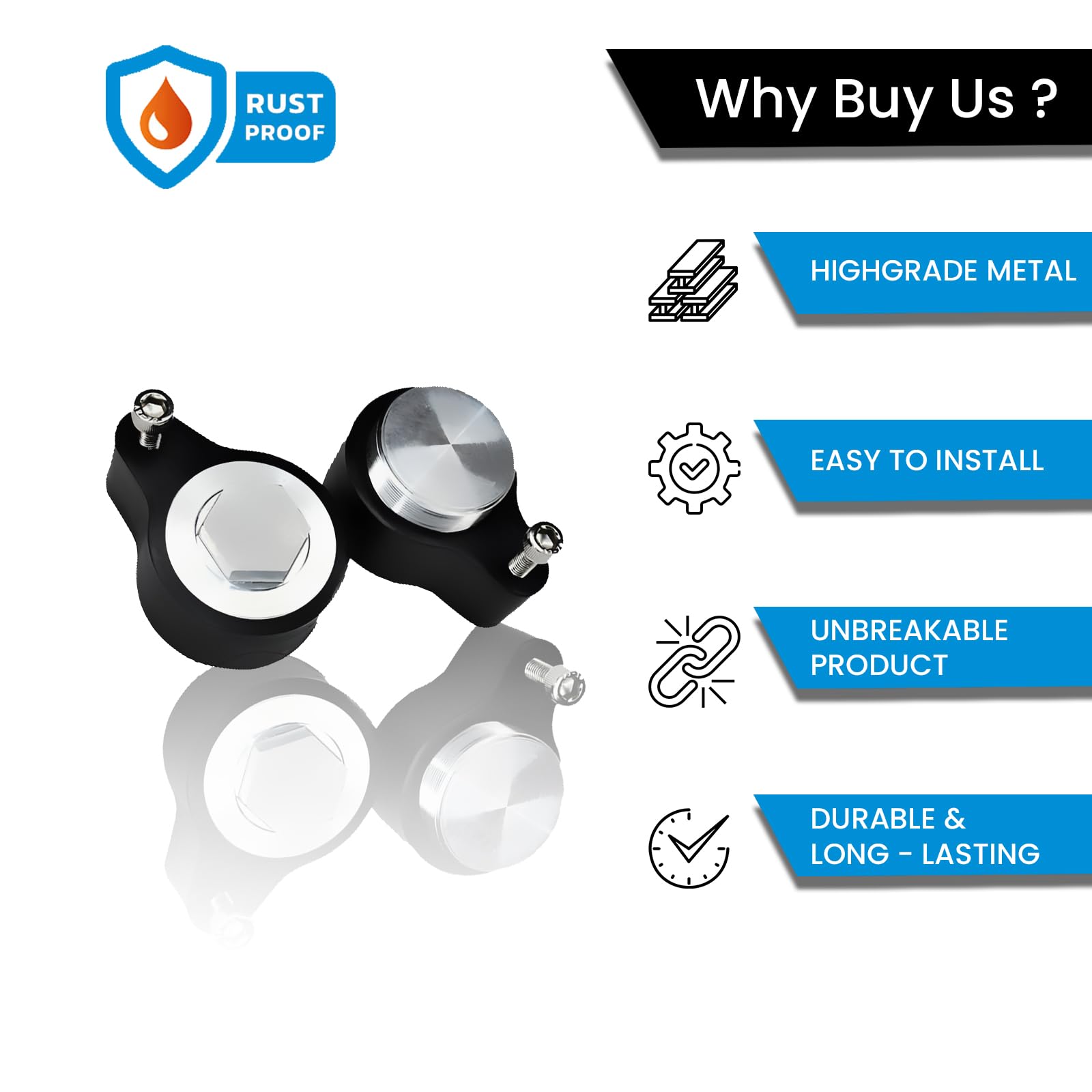 Adjustable Handle Riser for R15 V3 Motorbike | Enhances Comfort and Control | Height Riser Clamp Compatible with R15-Black - Moto Genius