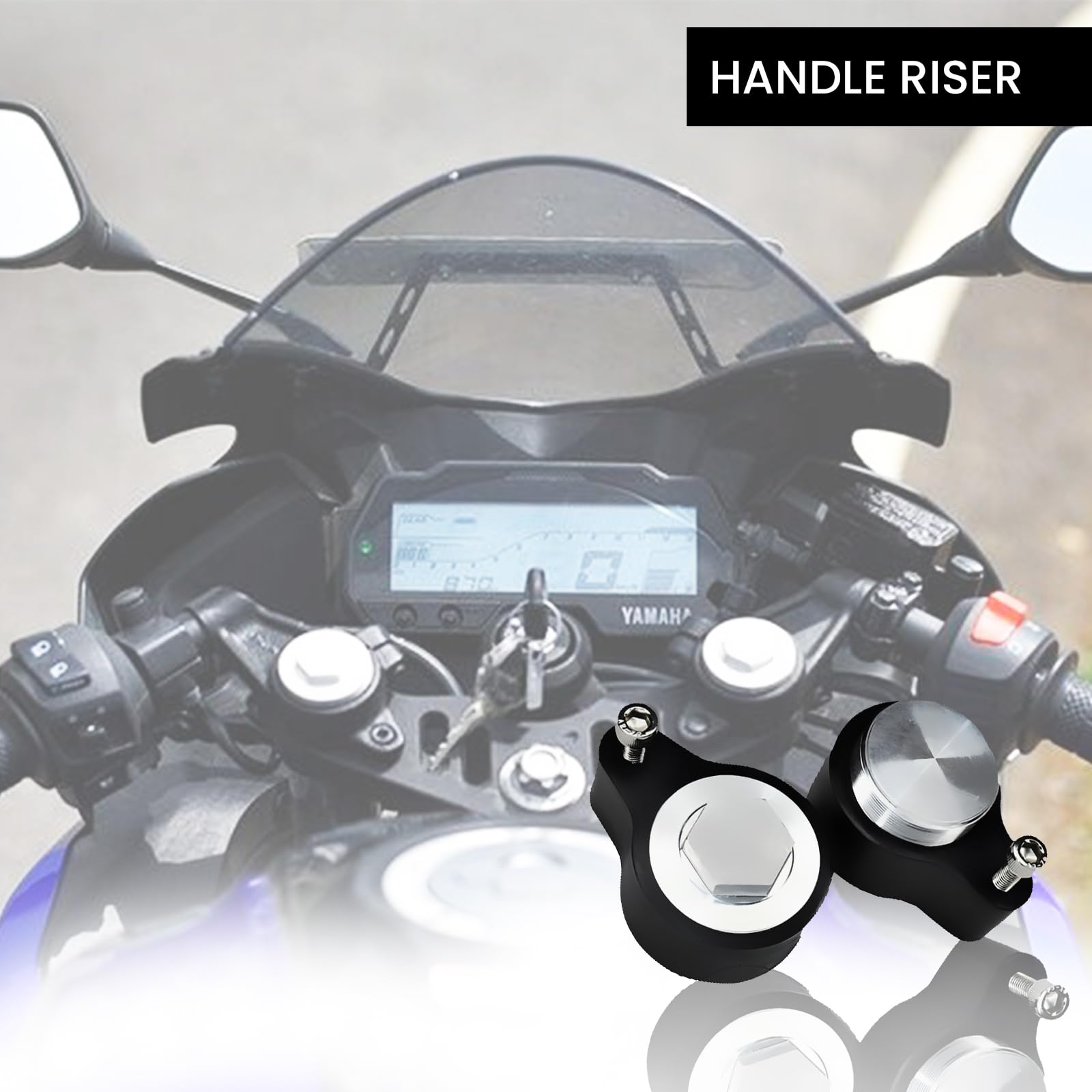 Adjustable Handle Riser for R15 V3 Motorbike | Enhances Comfort and Control | Height Riser Clamp Compatible with R15-Black - Moto Genius