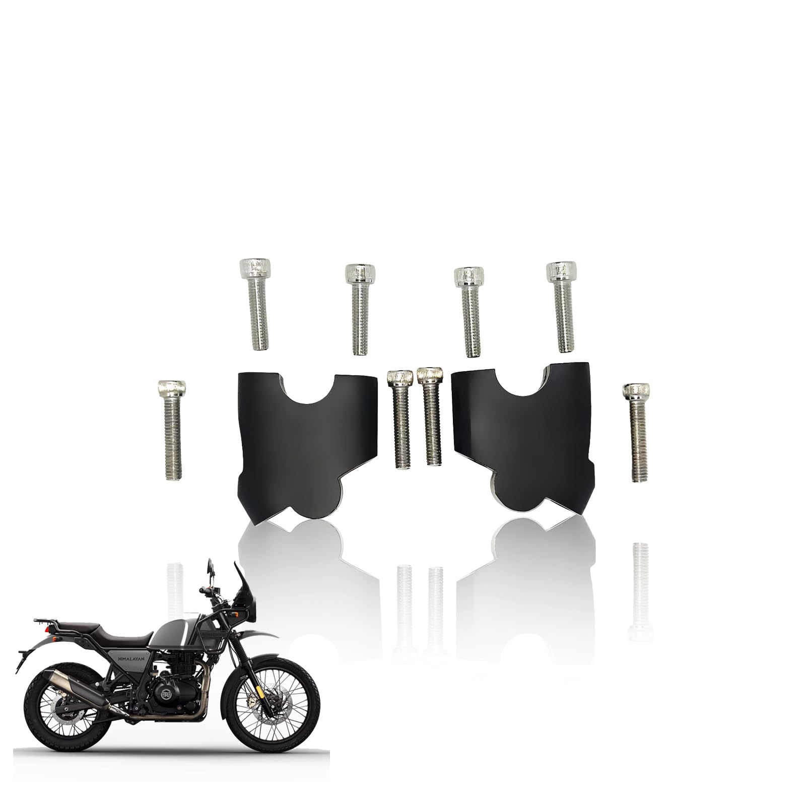 Adjustable Handle Riser for RE Himalayan BS3/BS4/BS6/Scram Motorbike |Enhances Comfort and Control | Height Riser Clamp Compatible with RE Himalayan-Angular - Moto Genius