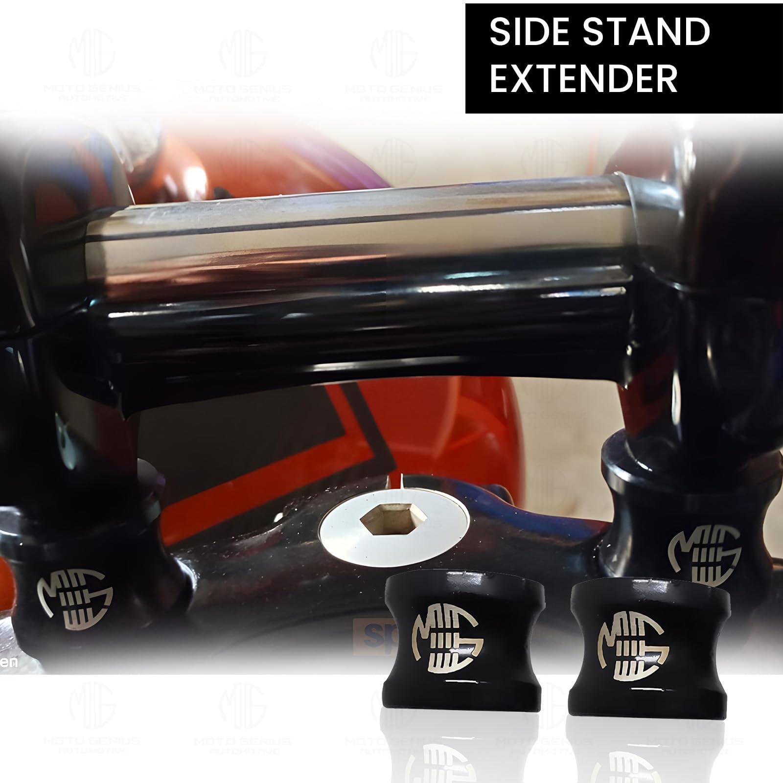 Adjustable Handle Riser for RE Interceptor Motorbike|Enhances Comfort and Control | Height Riser Clamp Compatible with RE Interceptor-Black - Moto Genius
