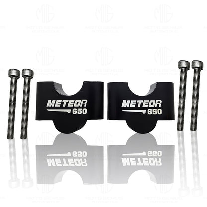 Adjustable Handle Riser for RE Super Meteor 650 Motorbike | Enhances Comfort and Control | Height Riser Clamp Compatible with RE Super Meteor-Black - Moto Genius