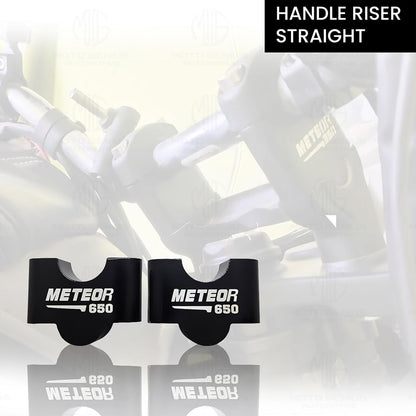 Adjustable Handle Riser for RE Super Meteor 650 Motorbike | Enhances Comfort and Control | Height Riser Clamp Compatible with RE Super Meteor-Black - Moto Genius