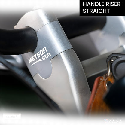 Adjustable Handle Riser for RE Super Meteor 650 Motorbike | Enhances Comfort and Control | Height Riser Clamp Compatible with RE Super Meteor-Silver - Moto Genius