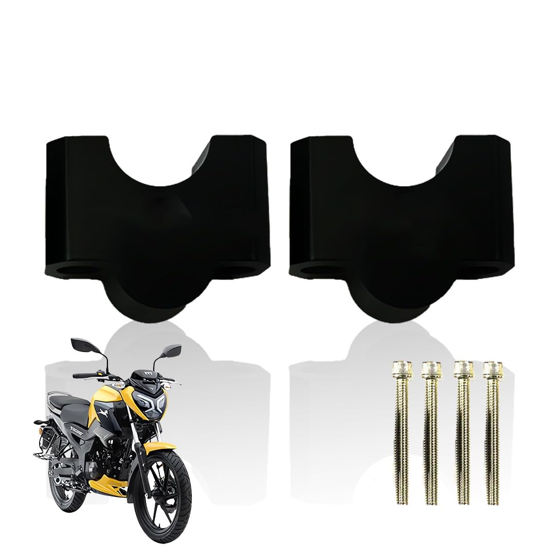Adjustable Handle Riser for TVS Raider Motorbike | Enhances Comfort and Control | Height Riser Clamp Compatible with TVS Raider-Black - Moto Genius