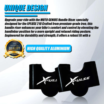 Adjustable Handle Riser for Xpulse 210 Motorbike | Enhances Comfort and Control | Height Riser Clamp Compatible with Xpulse 210 Motorbike-Black - Moto Genius