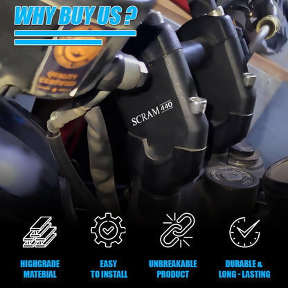 Adjustable Handlebar Riser for RE Scram 440 |CNC Aluminum Clamp for Improved Riding Comfort & Ergonomics-Angular - Moto Genius