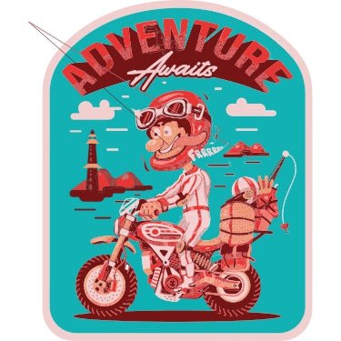 Adventure-Awaits-SPC-15 Vinyl Sticker Waterproof Decals for Motorcycle, Helmet & Laptop | Edgy Aesthetic Stickers for Bikes and cars - Moto Genius