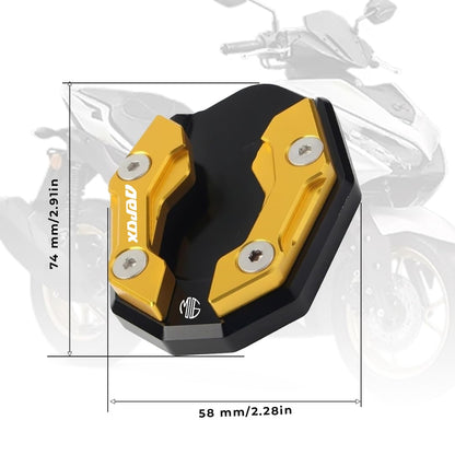Aerox 155 Aluminium Side Stand Extender | CNC Base Plate for Stability and Support | Durable Easy Installation, Enhanced Stability-Gold - Moto Genius