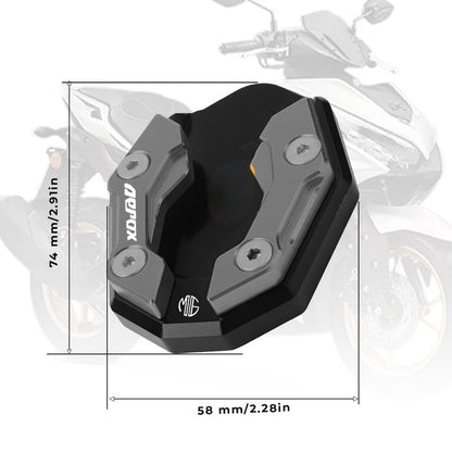 Aerox 155 Aluminium Side Stand Extender | CNC Base Plate for Stability and Support | Durable Easy Installation, Enhanced Stability-Grey - Moto Genius