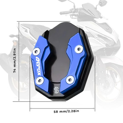 Aerox 155 Aluminium Side Stand Extender | CNC Base Plate for Stability and Support | Durable Easy Installation, Enhanced Stability-Blue - Moto Genius