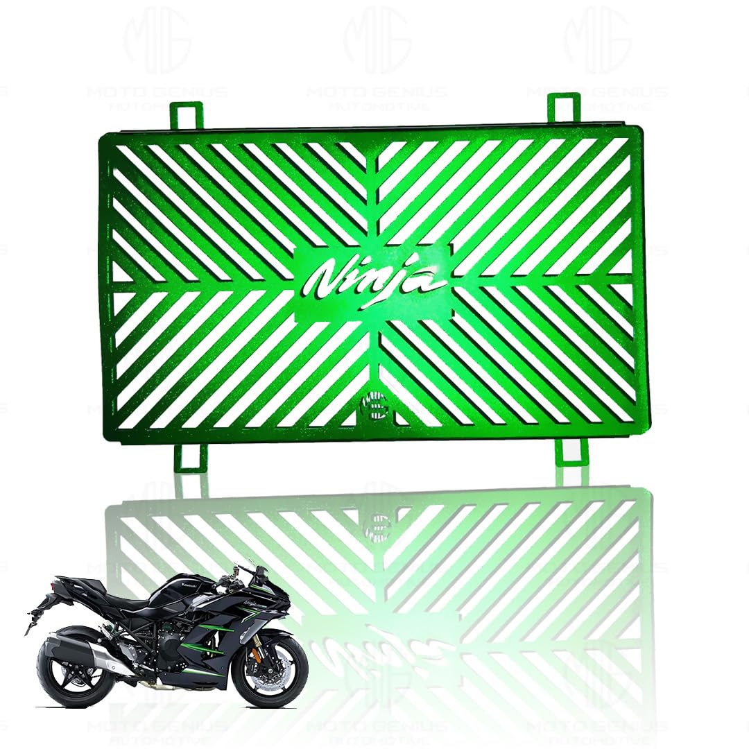 Aluminum Radiator Grill Cover Guard Protector for Ninja 250/300 | Lightweight Engine Cooling Protection | Rust-Resistant, Easy Installation-Green - Moto Genius