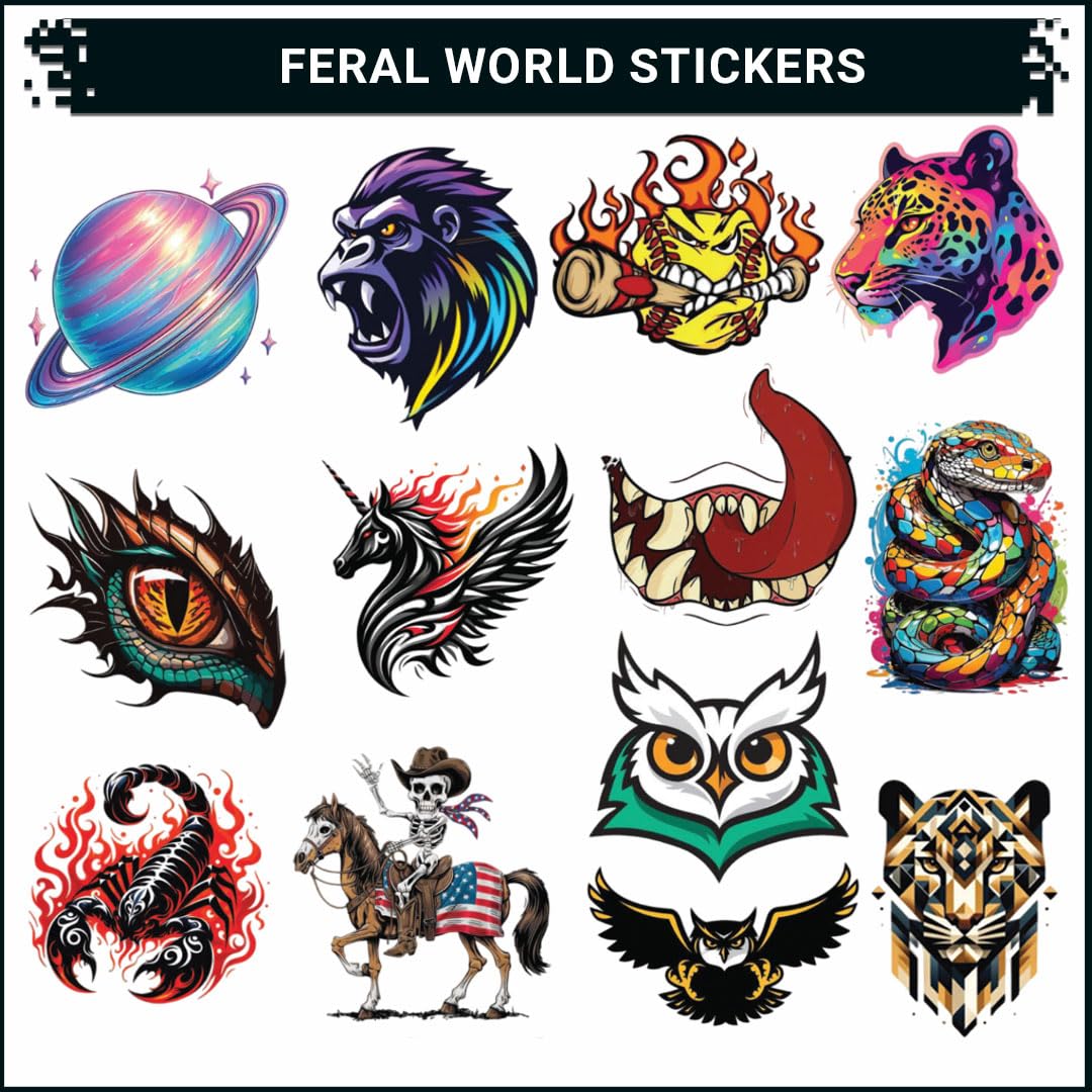 Animal 3D Vinyl Decal Stickers – Waterproof Fade Proof Multipurpose Stickers for Bike Car Laptop Mobile Case Helmet Notebook - Moto Genius