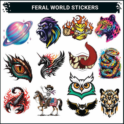 Animal 3D Vinyl Decal Stickers – Waterproof Fade Proof Multipurpose Stickers for Bike Car Laptop Mobile Case Helmet Notebook - Moto Genius