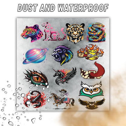 Animal 3D Vinyl Decal Stickers – Waterproof Fade Proof Multipurpose Stickers for Bike Car Laptop Mobile Case Helmet Notebook - Moto Genius