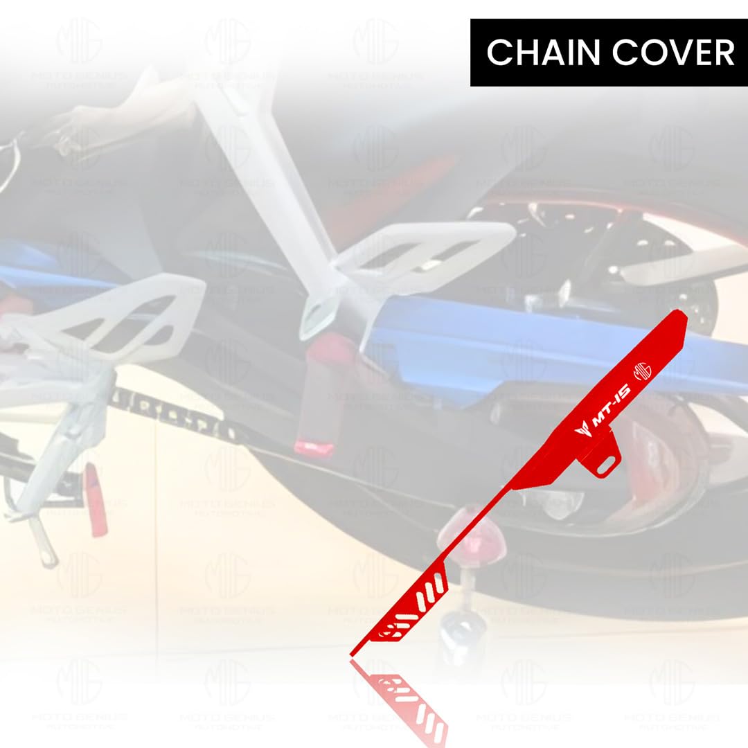 Bike Chain Cover for MT 15 - Durable and Lightweight Protector for Optimal Chain Performance | Easy Installation, Fits in MT 15 Model-Red - Moto Genius