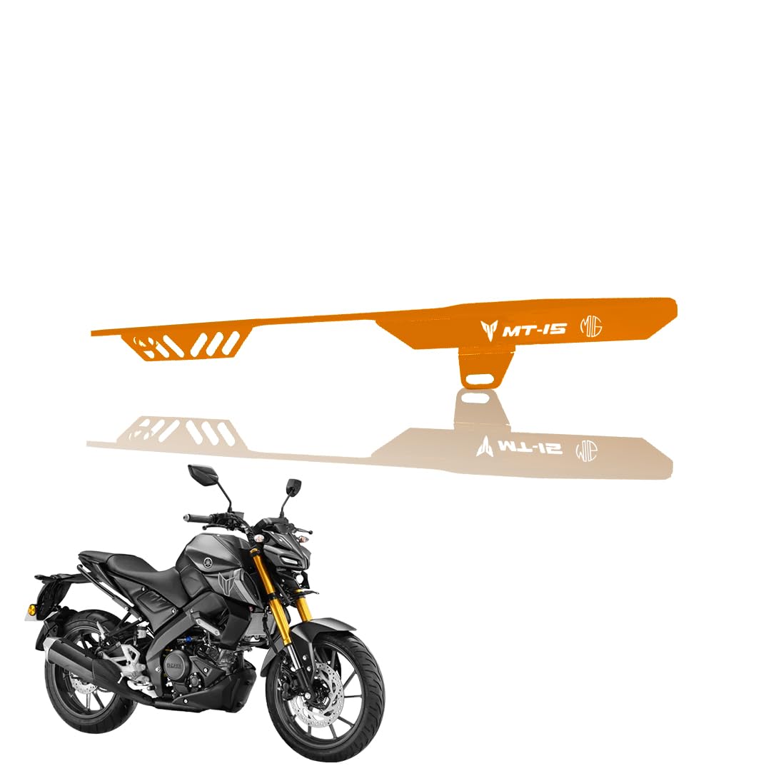 Bike Chain Cover for MT 15 - Durable and Lightweight Protector for Optimal Chain Performance | Easy Installation, Fits in MT 15 Model-Gold - Moto Genius