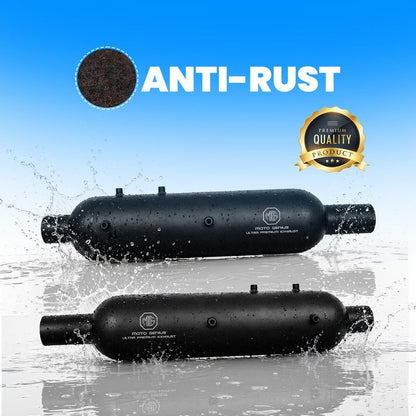 Bomber Exhaust Silencer for Royal Enfield Shotgun 650, Stainless Steel Dual Exhaust Muffler, Left & Right Side, Waterproof & Durable Motorcycle Exhaust Pipe (Pack of 2) - Moto Genius