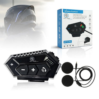 BT 12 Pro Motorcycle Helmet Intercom | Motoboy Bluetooth 5.1 | Noise Control | Long Battery Life | Waterproof Riding Communication System - Moto Genius