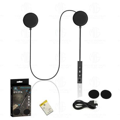BT11 Wireless Bluetooth Helmet Headset, Rechargeable Intercom with Mic, Hands-Free Calling, Music Control & 5-Hour Playtime - Moto Genius