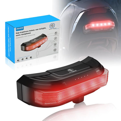 BT80 Motorcycle Helmet Bluetooth Headset with LED Warning Light, Magnetic Mount, Bass Speakers, Fast Charging, Waterproof, for All Helmets - Moto Genius