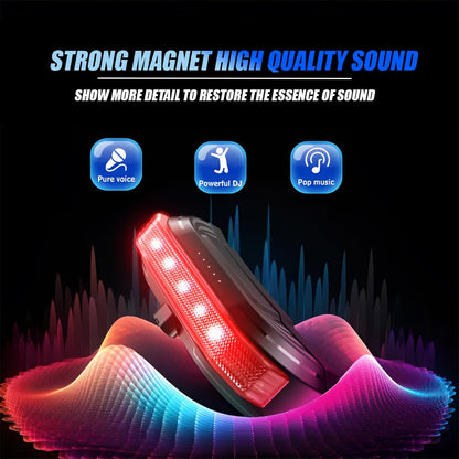 BT80 Motorcycle Helmet Bluetooth Headset with LED Warning Light, Magnetic Mount, Bass Speakers, Fast Charging, Waterproof, for All Helmets - Moto Genius