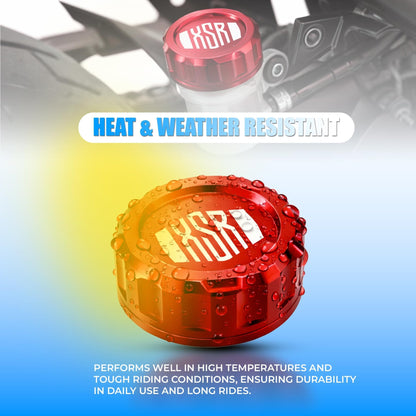 CNC Aluminum Rear Brake Fluid Cap Cover for XSR 155 Motorbik| Master Cylinder Reservoir Lid, Anodized Finish, Easy Direct Fit Installation-Red - Moto Genius