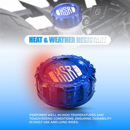 CNC Aluminum Rear Brake Fluid Cap Cover for XSR 155 Motorbik| Master Cylinder Reservoir Lid, Anodized Finish, Easy Direct Fit Installation-Blue - Moto Genius