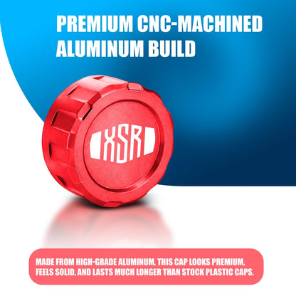 CNC Aluminum Rear Brake Fluid Cap Cover for XSR 155 Motorbik| Master Cylinder Reservoir Lid, Anodized Finish, Easy Direct Fit Installation-Red - Moto Genius