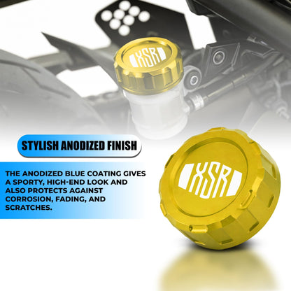 CNC Aluminum Rear Brake Fluid Cap Cover for XSR 155 Motorbik| Master Cylinder Reservoir Lid, Anodized Finish, Easy Direct Fit Installation-Gold - Moto Genius