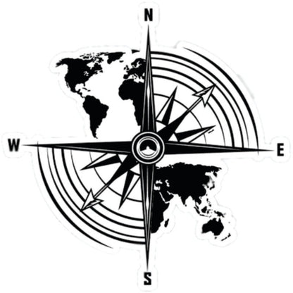 Compass 3D Vinyl Sticker Waterproof Decals for Motorcycle, Helmet & Laptop | Edgy Aesthetic Stickers for Bikes and cars - Moto Genius