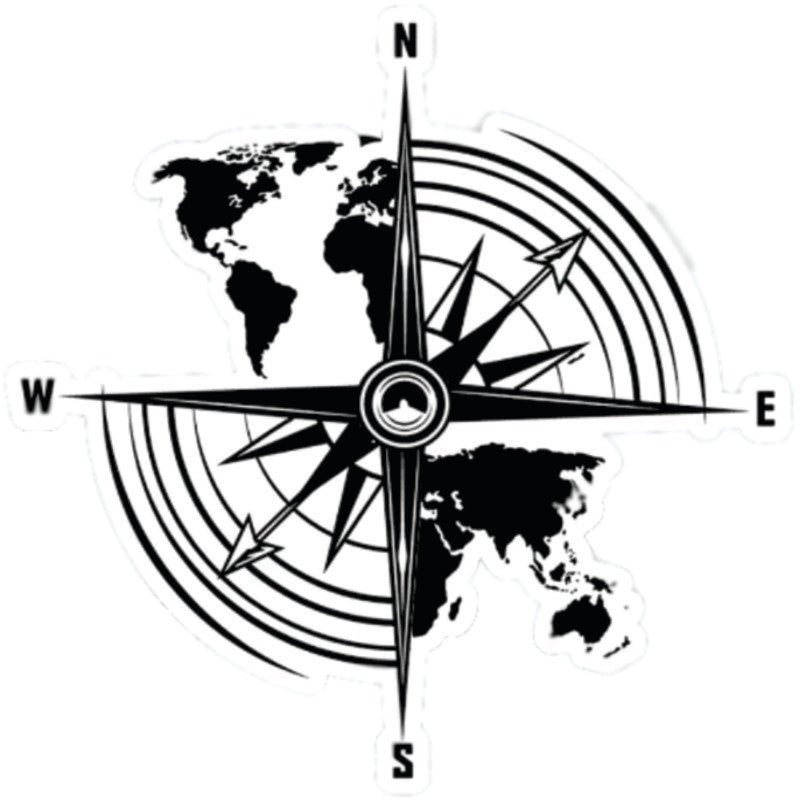 Compass 3D Vinyl Sticker Waterproof Decals for Motorcycle, Helmet & Laptop | Edgy Aesthetic Stickers for Bikes and cars - Moto Genius