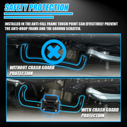 Universal Motorcycle Crash Guard Sliders with Fog Light Clamp Mount | Engine Frame Protector | Auxiliary/Fog Light Bracket Holder | Heavy Duty Bike Safety Guard