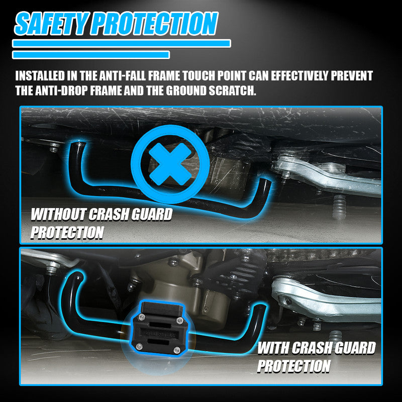 Universal Motorcycle Crash Guard Sliders with Fog Light Clamp Mount | Engine Frame Protector | Auxiliary/Fog Light Bracket Holder | Heavy Duty Bike Safety Guard