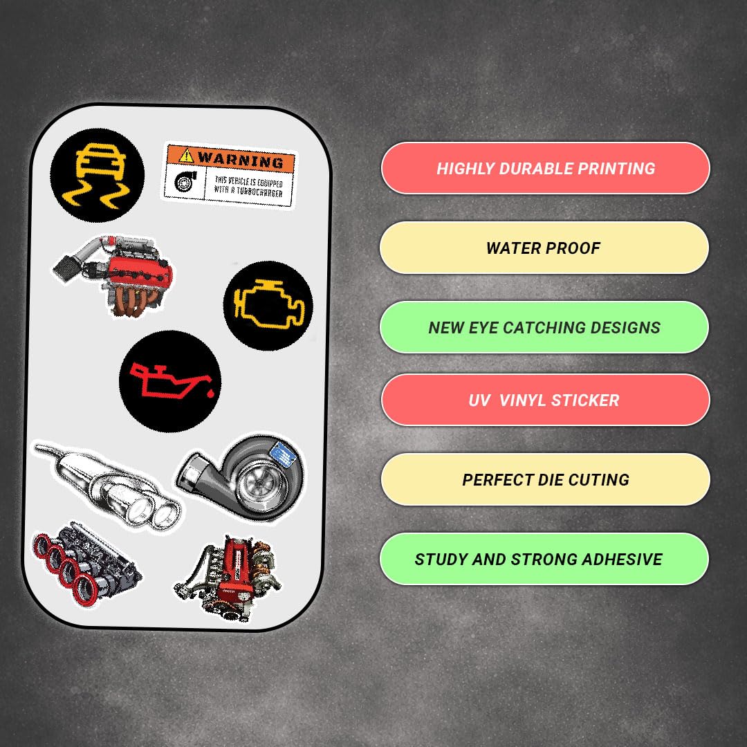 Driving Caution Warning 3D Vinyl Sticker for Car & Bike – Waterproof, Fade-Proof Self-Adhesive Safety Decal for Helmet, Vehicle, Laptop & Mobile (10 PC) - Moto Genius