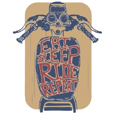 Eat-Sleep-Ride-Repeat-SPC-15 Vinyl Sticker Waterproof Decals for Motorcycle, Helmet & Laptop | Edgy Aesthetic Stickers for Bikes and cars - Moto Genius