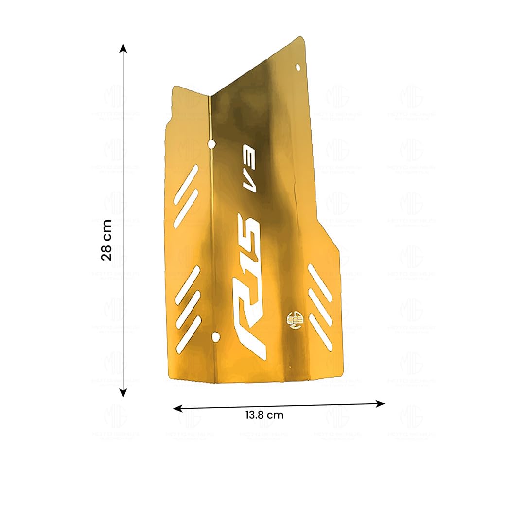 Exhaust Cover Silencer Protector for R15 V3 | Premium Exhaust Heat Shield Protector for Enhanced Durability and Style | Easy Installation-Gold - Moto Genius