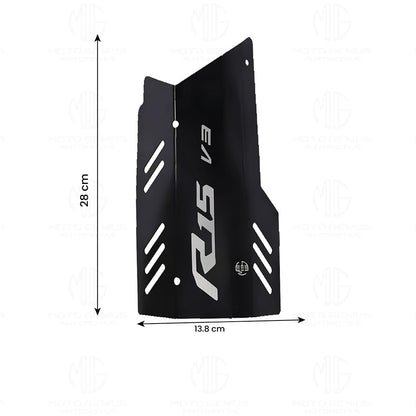 Exhaust Cover Silencer Protector for R15 V3 | Premium Exhaust Heat Shield Protector for Enhanced Durability and Style | Easy Installation-Black - Moto Genius