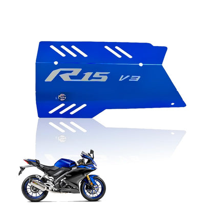 Exhaust Cover Silencer Protector for R15 V3 | Premium Exhaust Heat Shield Protector for Enhanced Durability and Style | Easy Installation-Blue - Moto Genius
